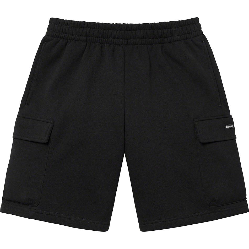 Black Supreme Small Box Baggy Cargo Sweat Shorts | Supreme 260FM